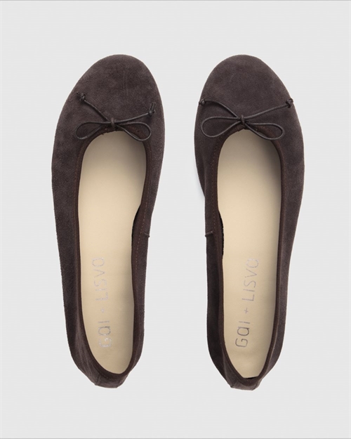 GAI + LISVA PELLAME SUEDE BALLERINA NUBUCK BROWN